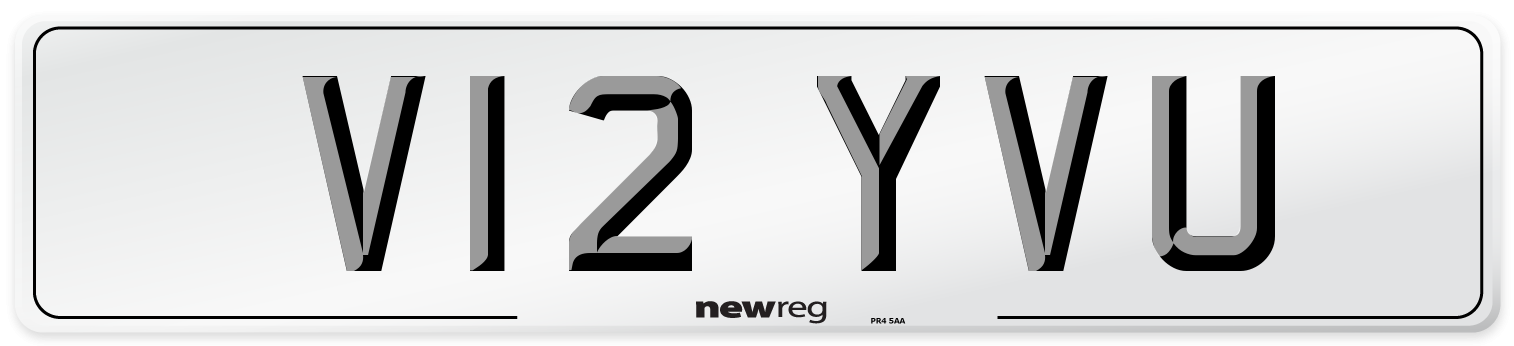 V12 YVU Number Plate from New Reg